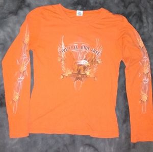 Orange Graphic Long Sleeve Shirt size Medium